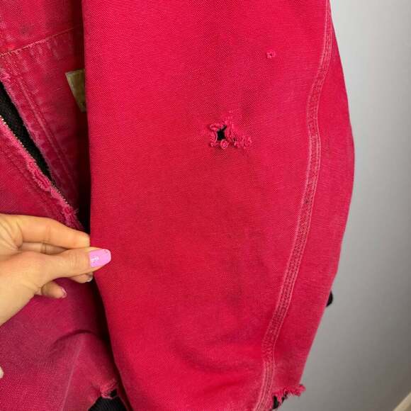 Vintage Y2K Carhartt red active hooded work wear jacket - Picture 8 of 14